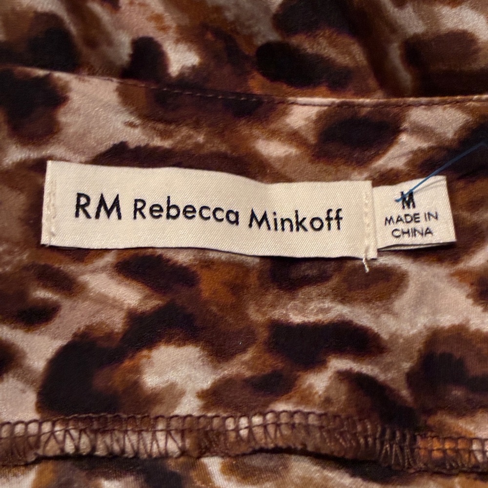 RM Rebecca Minkoff Leopard Print Satin Slip Dress Animal Print Mini Size M - Picture 2 of 12